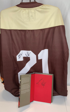 Autographed Hershey Cubs Jersey & Book