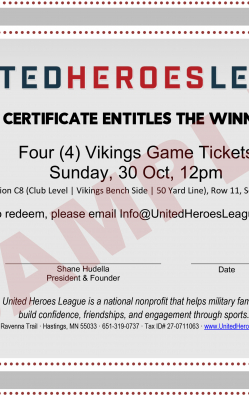 4 Club Level Vikings Tickets